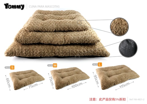 [YM4821-2] Colchoneta de perro (juego de 3 piezas) marrón - Accesorios para mascotas