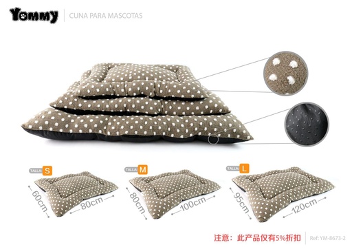 [YM8673-3] Colchoneta de pelaje a cuadros con estampado gris 3 piezas - Accesorios modernos y suaves