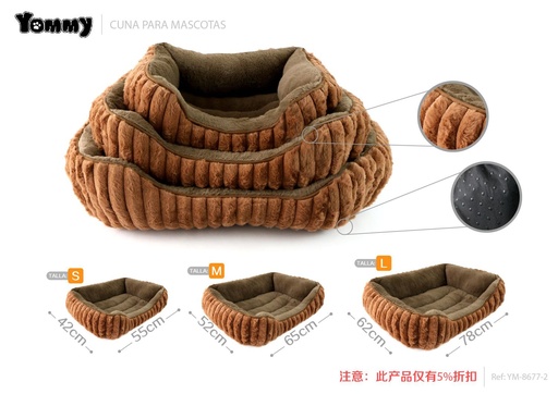[YM8677-2] Colchoneta de pelaje de conejo gris 3 piezas - Camas acogedoras y elegantes para mascotas