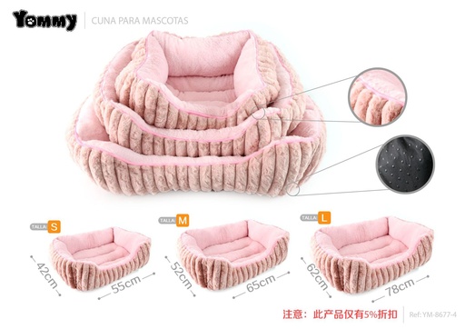 [YM8677-4] Colchoneta de pelaje de conejo color carne 3 piezas - Estilo encantador para mascotas