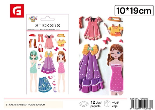 [PE0588] Stickers cambiar ropas 10*19 cm - Manualidades y papelería