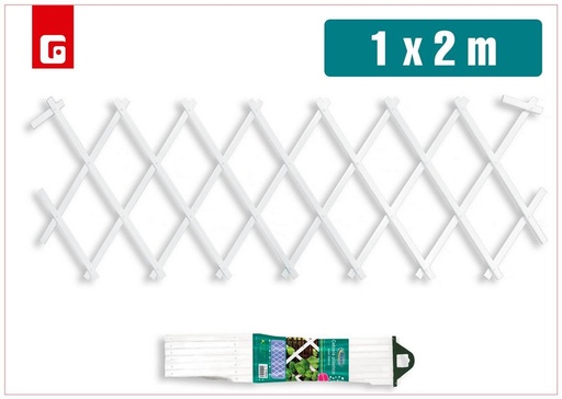 [190363151] Celosía plegable plástico color blanco 1*2m - Accesorios de jardín y mallas de sombra
