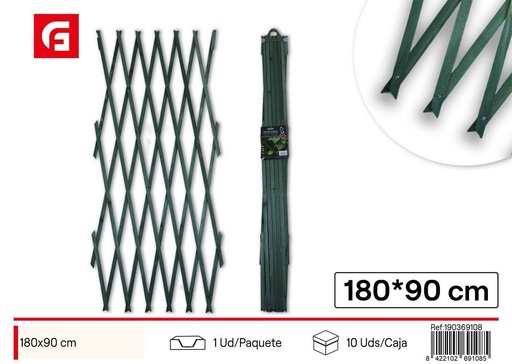 [190369108] Celosía de madera verde 180 x 90 cm - Jardín y cercas