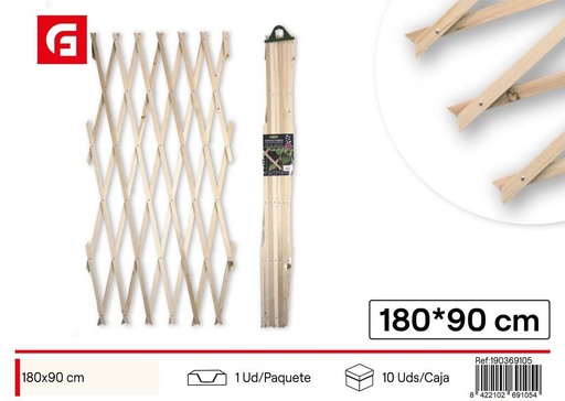 [190369105] Celosía de madera natural 180 x 90 cm - Jardín y cercas