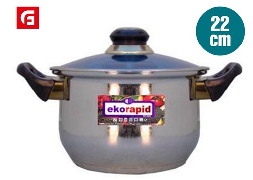 [A002560] Cazuela de acero inoxidable de 22 cm - Utensilios de cocina