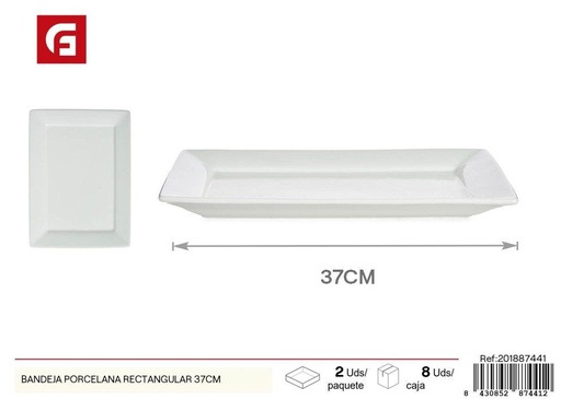 [201887441] Bandeja de porcelana rectangular 37cm - Utensilios de cocina
