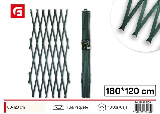 [190369109] Celosía de madera verde 180 x 120 cm - Jardín y cercas