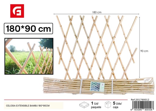 [201790012] Celosía extensible de bambú 180x90 cm - Privacidad y estilo en tu jardín