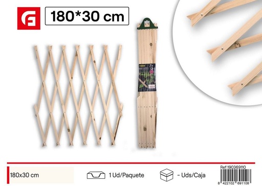 [190369110] Celosía de madera natural 180 x 30 cm - Jardín y cercas