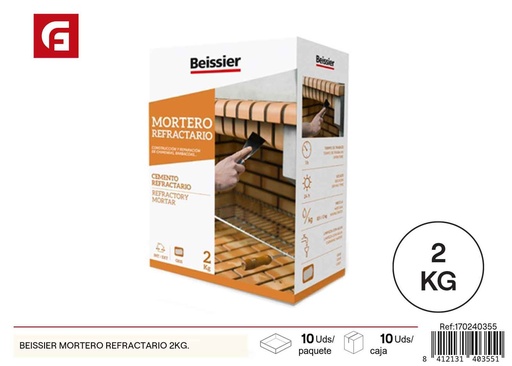 [170240355] Mortero refractario Beissier 2 kg - Materiales para construcción y reparación