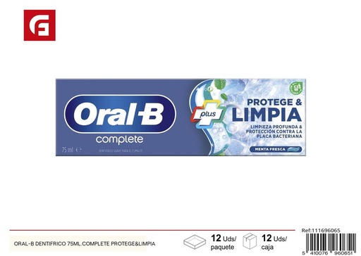 [111696065] Dentífrico Oral-B 75ml. complete protege & limpia - Productos de cuidado dental