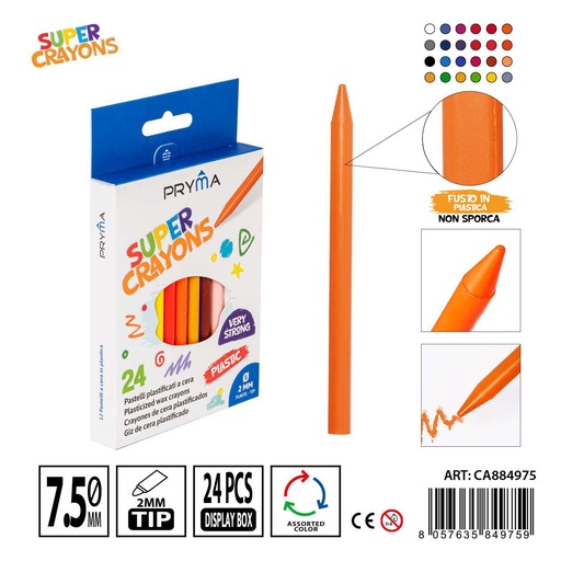 [0235939] Lápices de cera colores clásicos 7.5x115mm 24 piezas - Utensilios de arte