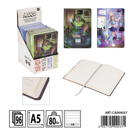 [0236969] Libreta tapa dura A5 96 hojas diseño de maquillaje y juego - Papelería y material escolar
