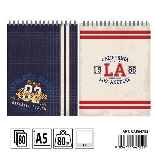 [0239427] Cuaderno espiral A5 70f 80g 1R - Material escolar