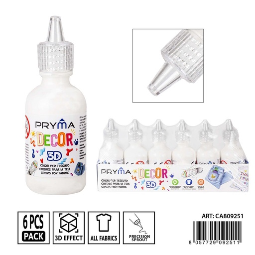 [0237646] Pintura 3D textil 30ml blanco - Pinturas y tintes