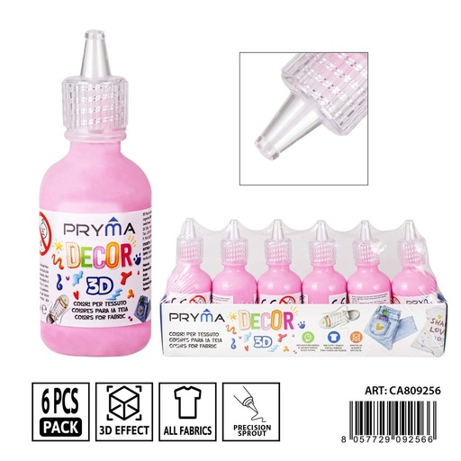 [0237651] Pintura 3D textil 30ml rosa - Pinturas y tintes