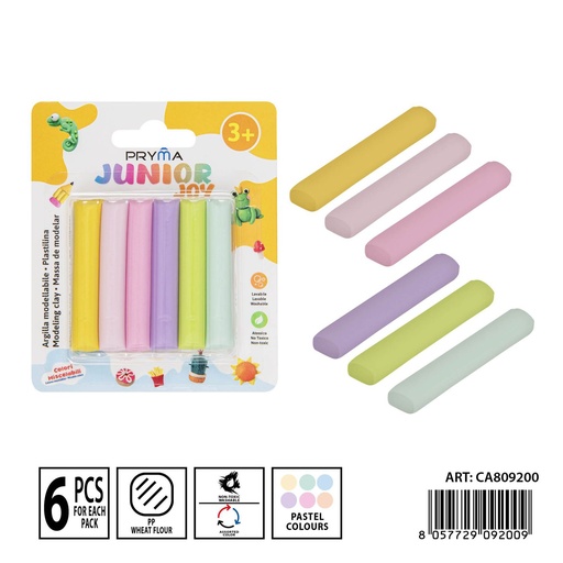 [0237452] Plastilina 6 piezas pastel - Manualidades