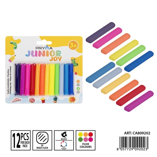 [0237454] Plastilina 12 piezas fluo - Manualidades