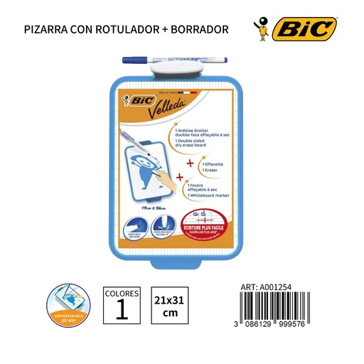 [A001254] Pizarra con rotulador y borrador 21x31cm - Papelería y pizarras para escribir