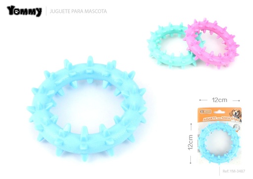 [YM3487] Juguete de goma en forma de anillo para mascotas 12x1.6 cm - Nuevos productos para mascotas