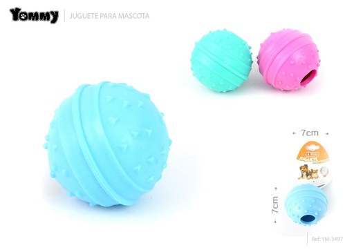 [YM3497] Juguete de bola de goma con sistema de liberación de golosinas para mascotas 7 cm - Nuevos productos para mascotas