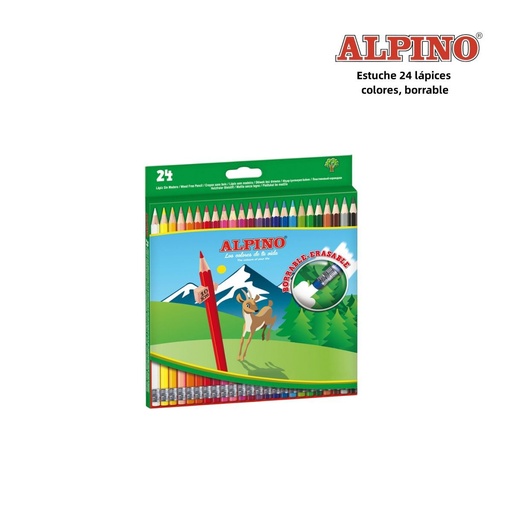 [A000556] Estuche 24 lápices de colores borrables - Materiales de papelería