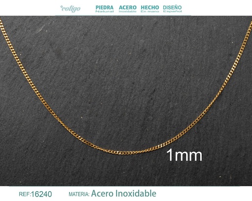 [16240] Collar de cadena acero dorado - Bisutería de cadena