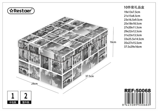 [50068] Caja de regalo de papel 10 piezas - Accesorios de regalo y packaging