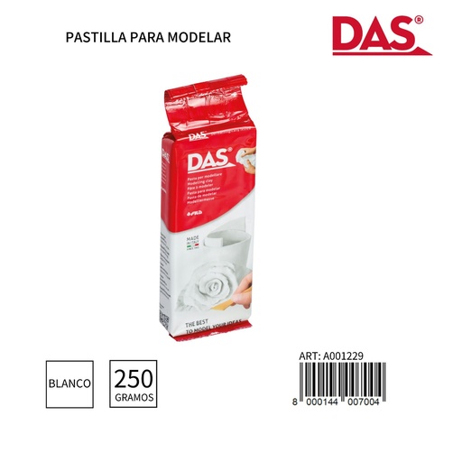 [A001229] Pasta Das Blanco 250 g - Material de oficina y artículos de manualidades