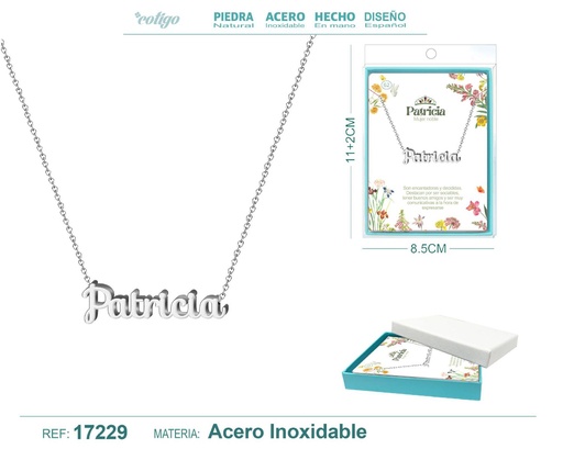 [17229] Collar personalizado nombre Patricia en acero plateado - Joyería y accesorios