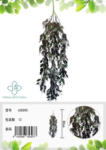 [630595黑绿] Ramo decorativo de hiedra colgante - Varas decorativas