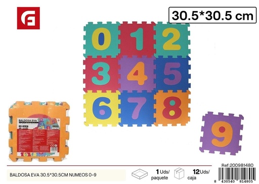 [200981480] Baldosa EVA 30.5*30.5 cm números 0-9 - Juguetes