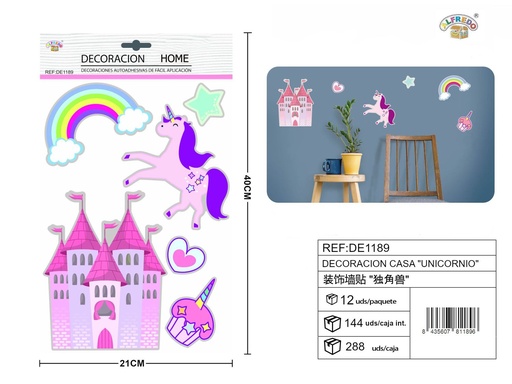 [DE1189] Decoración de casa "Unicornio" 21x40 cm - Decoración del hogar