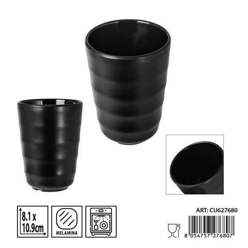 [0236358] Vaso de melamina negro 8,1X10,9CM - Accesorios de cocina para bebidas