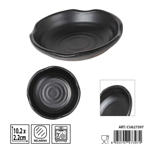 [0236337] Bol redondo de melamina negro 10,2X2,2CM - Utensilios de cocina y mesa