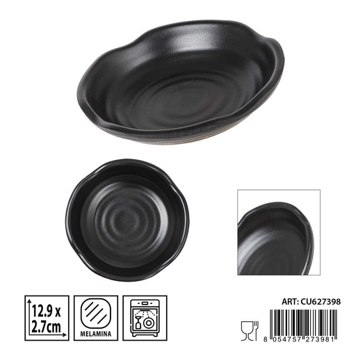 [0236338] Bol redondo de melamina negro 12,9X2,7CM - Utensilios de cocina y mesa
