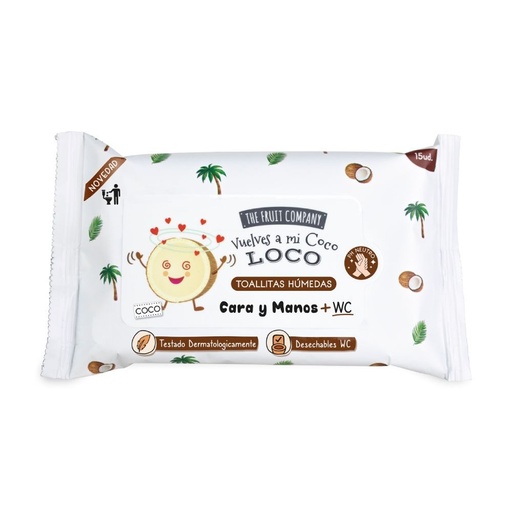 [8436559714983] Toallitas The Fruit Company coco cara y manos WC - Higiene personal