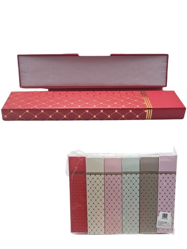[130789-05] Cajitas 4.5x20cm rojo/negro 12 unidades NS - Accesorios de regalo