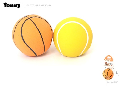 [YM7883] Juguete de látex balón de baloncesto y tenis 5 cm - Juguetes para mascotas