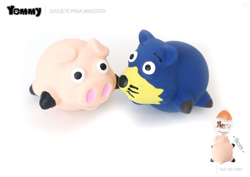 [YM7880] Juguete de látex cerdo y sabueso 9 cm - Juguetes para mascotas
