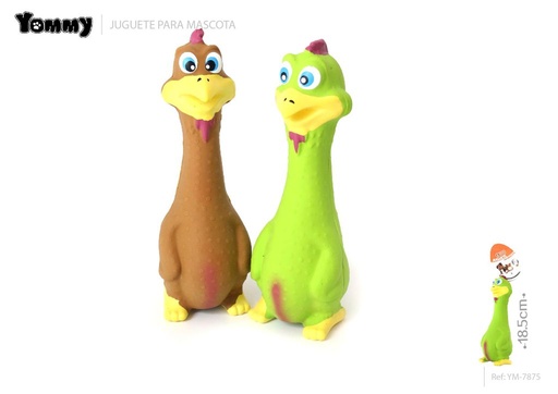 [YM7875] Juguete de látex gallina 18.5 cm - Juguetes para mascotas