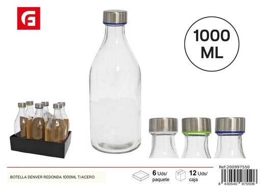 [200997550] Botella redonda de acero Denver 1000 ml - Utensilio de cocina