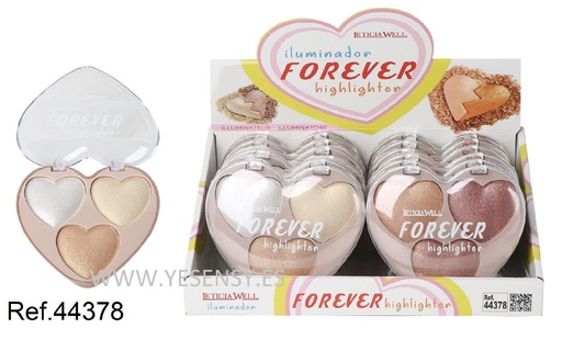 [8435433228042] Iluminador 3 Corazones 12/U 44378 - Maquillaje y efectos iluminadores