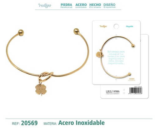 [20569] Brazalete de acero color dorado - Joyería exclusiva y llamativa