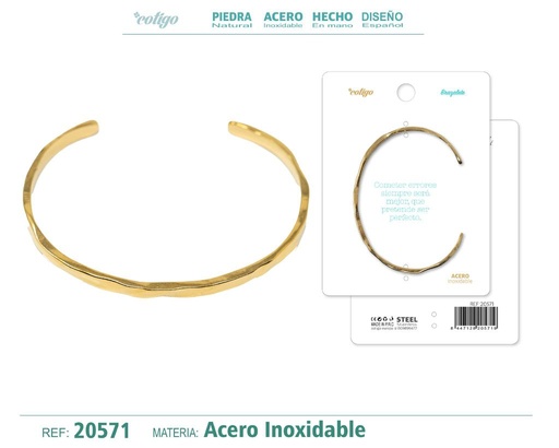 [20571] Brazalete de acero color dorado - Joyería que destaca