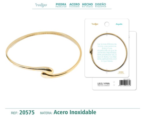 [20575] Brazalete de acero color dorado - Joyería brillante y elegante