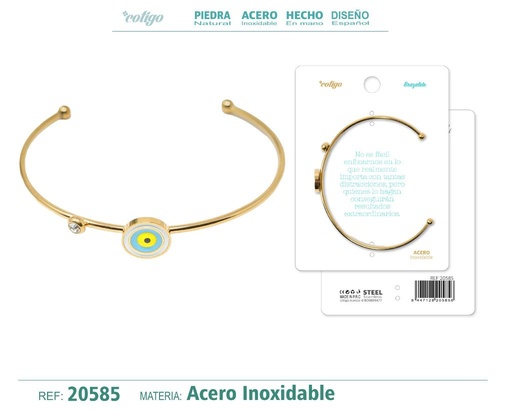 [20585] Brazalete de acero color dorado - Elegancia en joyería