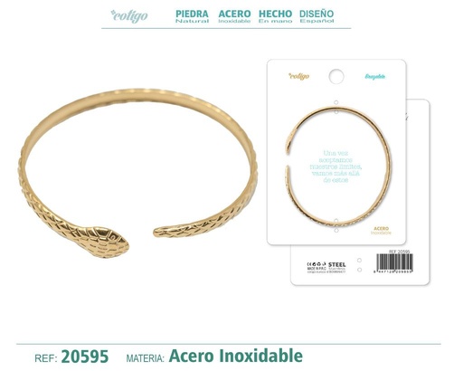 [20595] Brazalete de acero color dorado - Elegancia y originalidad