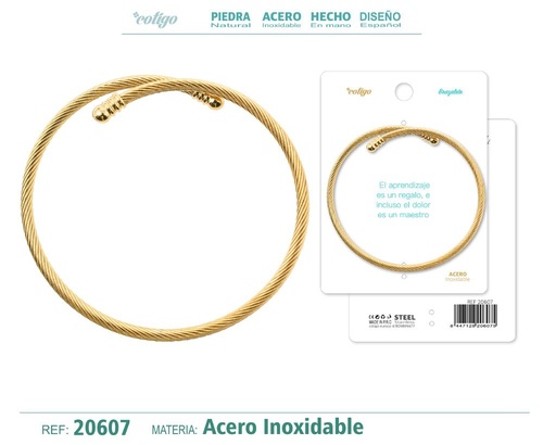 [20607] Brazalete de acero color dorado - Joyería con estilo