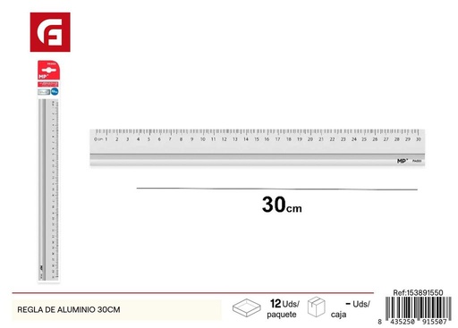 [153891550] Regla de aluminio 30 cm - Material escolar y herramientas de medición